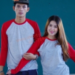 เสื้อเปล่า TK : เทาแขนยาวแดง