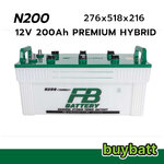 ราคา แบตเตอรี่รถยนต์ FB N200 12V 200 Ah แอมป์ PREMIUM HYBRID