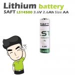 SAFT LS 14500 3.6V 2600mA AA size Primary Lithium Battery แบตเตอรี่ลิเธียม