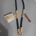 พระคำข้าวปิดทอง สร้อยผ้าร่มชุทอง ร้อยตะกรุดเศษผ้ายันต์พิชัยสงคราม