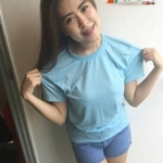เสื้อเปล่าTK : สีฟ้า คอกลม คอวี