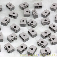 BCH012G บล็อกสีเทาอ่อน 1x2 ปุ่ม มีช่องกากบาท 4.9 mm. แพ็ค 100 กรัม 125 ชิ้น