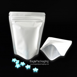 ถุงซิปล็อคก้นตั้ง สีขาวเงา