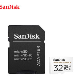 SanDisk High Endurance microSD 32GB (SDSQQNR-032G-GN6IA) สำหรับกล้องวงจรปิด ความเร็วสูงสุดอ่าน 100 MBs เขียน 40 MBs
