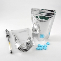 ถุงซิปล็อคก้นตั้ง สีเงิน