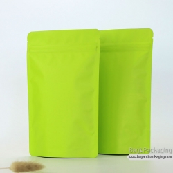 ถุงซิปล็อคก้นตั้ง สีเขียวด้าน