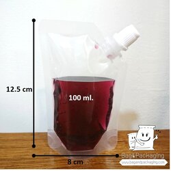 ถุงฝาเกลียวข้าง บรรจุของเหลว 100 ml