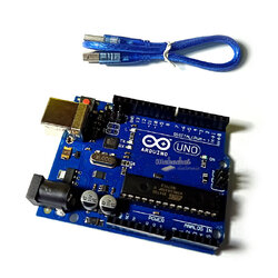 Arduino Uno R3 บอร์ดไมโครคอนโทรเลอร์ UNO R3 ATmega328 พร้อมสาย USB