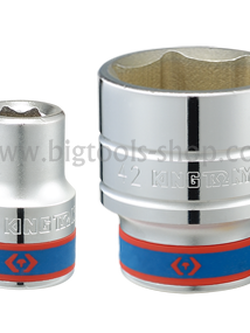 คิง โทนี่ : ลูกบล็อค "สั้น" สีขาว 6P (6 เหลี่ยม) รู 3/4" King Tony : 3/4"DR. 6PT Metric Standard Socket (6335M)