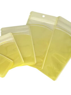 ถุงซิปล็อคก้นแบน หน้าใสหลังสีเหลือง