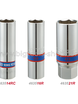 คิง โทนี่ : ลูกบล็อคหัวเทียน แกนยาง รู 1/2" King Tony : 1/2"DR. 6PT Spark Plug Socket (4635M)