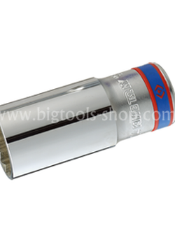คิง โทนี่ : ลูกบล็อค "ยาว" สีขาว รู1/2" 12 เหลี่ยม King Tony : 1/2"DR. 12PT Metric Deep Socket (4230M)