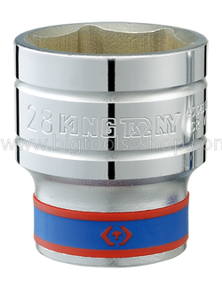 คิง โทนี่ : ลูกบล็อค "สั้น" สีขาว รู1/2" 6 เหลี่ยม King Tony : 1/2"DR. 6PT Metric Standard Socket (4335M)