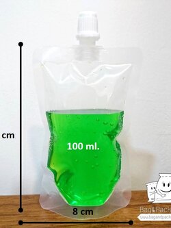 ถุงฝาเกลียวบรรจุของเหลว 100 ml