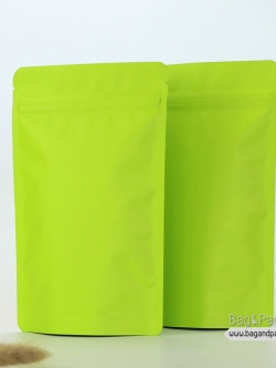 ถุงซิปล็อคก้นตั้ง สีเขียวด้าน