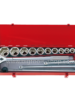 คิง โทนี่ : ชุดลูกบล็อค รู 3/4″ 6 เหลี่ยม 16 ตัวชุด (21-50 มม.) King Tony : 16 PC. 3/4"DR. 6PT Socket Wrench Set (21-50 mm.)(6316MR)