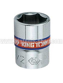 คิง โทนี่ : ลูกบล็อค "สั้น" สีขาว รู 1/4" 6 เหลี่ยม (ขนาด : นิ้ว) King Tony : 1/4"DR. 6PT Inch Standard Socket (2335S)