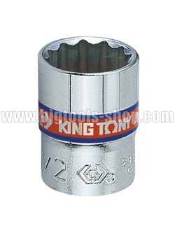 คิง โทนี่ : ลูกบล็อค "สั้น" สีขาว รู 1/4" 12 เหลี่ยม (ขนาด : นิ้ว) King Tony : 1/4"DR. 12PT Inch Standard Socket (2330S)