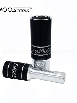 สมูส : ลูกบล็อก "ยาว" สีขาว รู 1/2" 12 เหลี่ยม Smoos : 1/2"DR. 12PT Metric Deep Socket
