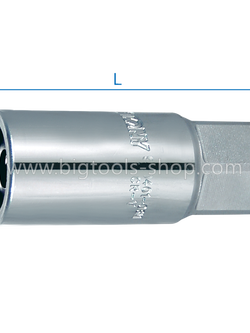 คิง โทนี่ : ลูกบล็อค "ยาว" ถอดสตัด รู 1/2" King Tony : 1/2"DR. Roller Stud Extractor Socket (9TD401)
