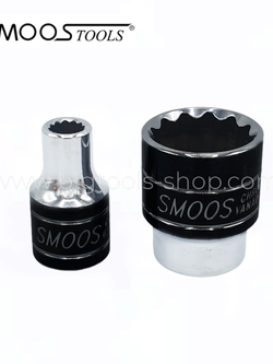 สมูส : ลูกบล็อก "สั้น" สีขาว รู 1/2" 12 เหลี่ยม Smoos : 1/2"DR. 12PT Metric Standard Socket