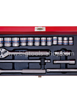 คิง โทนี่ : ชุดลูกบล็อค รู 3/8″ 6 เหลี่ยม 22 ตัวชุด (6-22 มม.) King Tony : 22 PC. 3/8"DR. 6PT Socket Wrench Set (6-22 mm.)(3523MR)