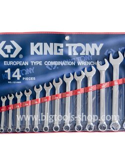 คิง โทนี่ : ชุดประแจแหวนข้าง-ปากตาย 14 ตัวชุด (ขนาด : มม.) King Tony : 14 PC. Combination Wrench Set (1214MR)