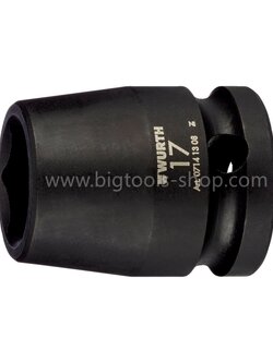 Wurth : ลูกบล็อคลม "สั้น" รู 1/2" 6 เหลี่ยม Wurth : 1/2" IMPACT SOCKET WRENCH SHORT