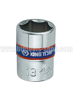 คิง โทนี่ : ลูกบล็อค "สั้น" สีขาว รู 1/4" 6 เหลี่ยม King Tony : 1/4"DR. 6PT Metric Standard Socket (2335M)