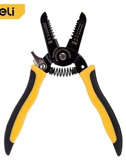 Deli คีมปอกสายไฟ ขนาด 7 นิ้ว คีมตัดสายไฟ คีมย้ำหางปลา EDL2607-06