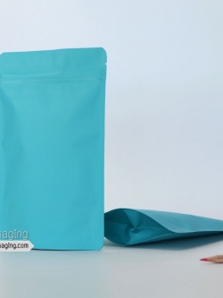ถุงซิปล็อคก้นตั้ง สีฟ้าด้าน