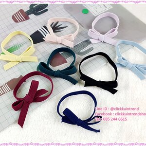 ยางรัดผม เรียบ สีพื้น ผูกเป็นโบ งานสไตล์เกาหลี ขายส่ง เซต 10 ชิ้น