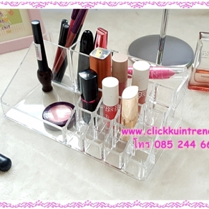 กล่องอะคลิลิกเนื้อหนา สำหรับจัดระเบียบ อุปกรณ์แต่งหน้า/เครื่องสำอางค์ /หรือใส่ลิปสติก