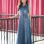 เดรสยีนส์ยาว # Free size สียีนส์ฟอก