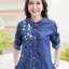 เดรสยีนส์ #8731 ผ้ายีนส์เนื้อผ้านิ่ม ปักลายดอกไม้สวยหรู แบบสวยใส่ได้หลายโอกาส