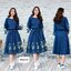 เดรสยีนส์ #6013 สียีนส์เข้ม ขนาดฟรีไซส์ อก 40" ชุดเสื้อติดกับกระโปรง ปักลายดอกไม้สวยมาก