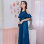 แม็กซี่เดรสโชว์ไหล่นิดๆ (Size : อก 36" 38" 40" 42"44") เดรสยาวแขนสั้นเว้าไหล่ ผ้ายีนส์เนื้อนิ่มใส่สบาย แบบสวยหวาน ใส่ได้หลายโอกาส
