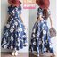 Size 40" ชุดยีนส์ แยกชิ้น เสื้อเชิ้ตแขนยาว+กระโปรงยีนส์ยาว ผ้ายีนส์เนื้อนิ่ม พิมพ์ลายดอกไม้สวยมาก
