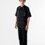 DFS011 Chef Uniform ชุดเชฟสากล (black with white piping and white buttons, สีดำ)