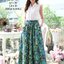 ขนาดฟรีไซส์ (สาวอวบใส่ได้) เอวกระโปรงใส่ได้ถึงเอว 36" กระโปรงยีนส์ยาว พิมพ์ลายทั้งตัวสวยมาก