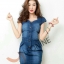 เดรสยีนส์ # Free size สียีนส์เข้ม