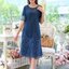 เดรสยีนส์ #8069 Size 46 ผ้ายีนส์เนื้อนิ่มแต่งลายลูกไม้สวยหรู แบบสวยใส่ได้หลายโอกาส