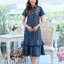 เดรสยีนส์ #8562 (36) ชุดเดรสผลิตจากผ้ายีนส์แท้เนื้อนิ่มปักลายดอกไม้สวยมาก ผ้ายีนส์ฟอกนิ่มไม่หนาใส่สบาย ใส่ได้หลายโอกาส