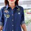 ชุดยีนส์ #8563 เดรสยีนส์ปักลายดอกไม้สวยหรู ผ้ายีนส์เนื้อนิ่มใส่สบายไม่ร้อน แบบสวยใส่ได้หลายโอกาส