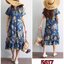 เดรสยีนส์ #5617 Size 38 ชุดยีนส์ผ้านิ่มเนื้อดี พิมพ์ลายดอกไม้สวยหรู แบบสวยใส่ได้หลายโอกาส