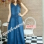 เดรสยีนส์ยาว ขนาด Free size สียีนส์ฟอกอ่อน ออกแบบสวยน่าใส่