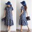 เดรสยีนส์ #5803-2 Size 40 ชุดยีนส์ผ้านิ่มเนื้อดี พิมพ์ลายดอกไม้ทั้งตัวสวยหรู แบบสวยใส่ได้หลายโอกาส