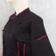 DFS011 Chef Uniform ชุดเชฟสากล (black with red piping and black buttons, สีดำ)