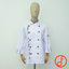 DFS003 Chef Jacket in white with black piping เสื้อเชฟสากล สีขาวคลิบดำ