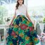 กระโปรงยีนส์ #8397-10 ขนาดฟรีไซส์ เอวสม็อค 26" ยืดได้ถึง 36" กระโปรงยีนส์ยาว พิมพ์ลายกดอกไม้ทั้งตัวกระโปรงสวย
